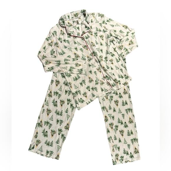 Let’s Get Cozy Super Soft and Stretchy Christmas Tree Pajamas Medium - Picture 1 of 7